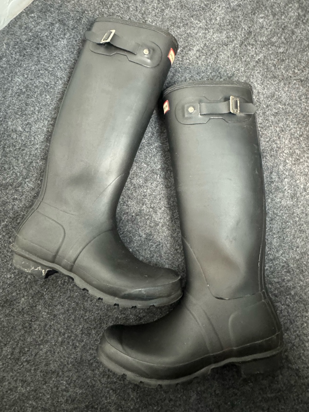 Hunter Original Tall Rain Boots Black Matte Waterproof Rubber Wellies Womens - Picture 7 of 9